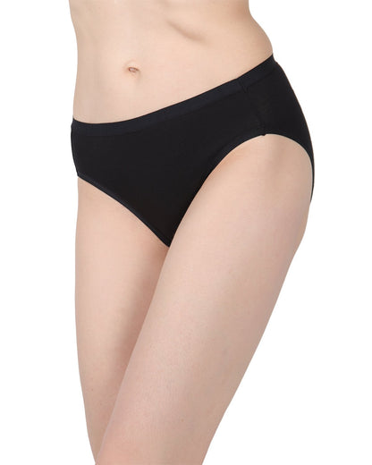 Combed Cotton Basic Hipster Panties 3 Pack : Color: Black