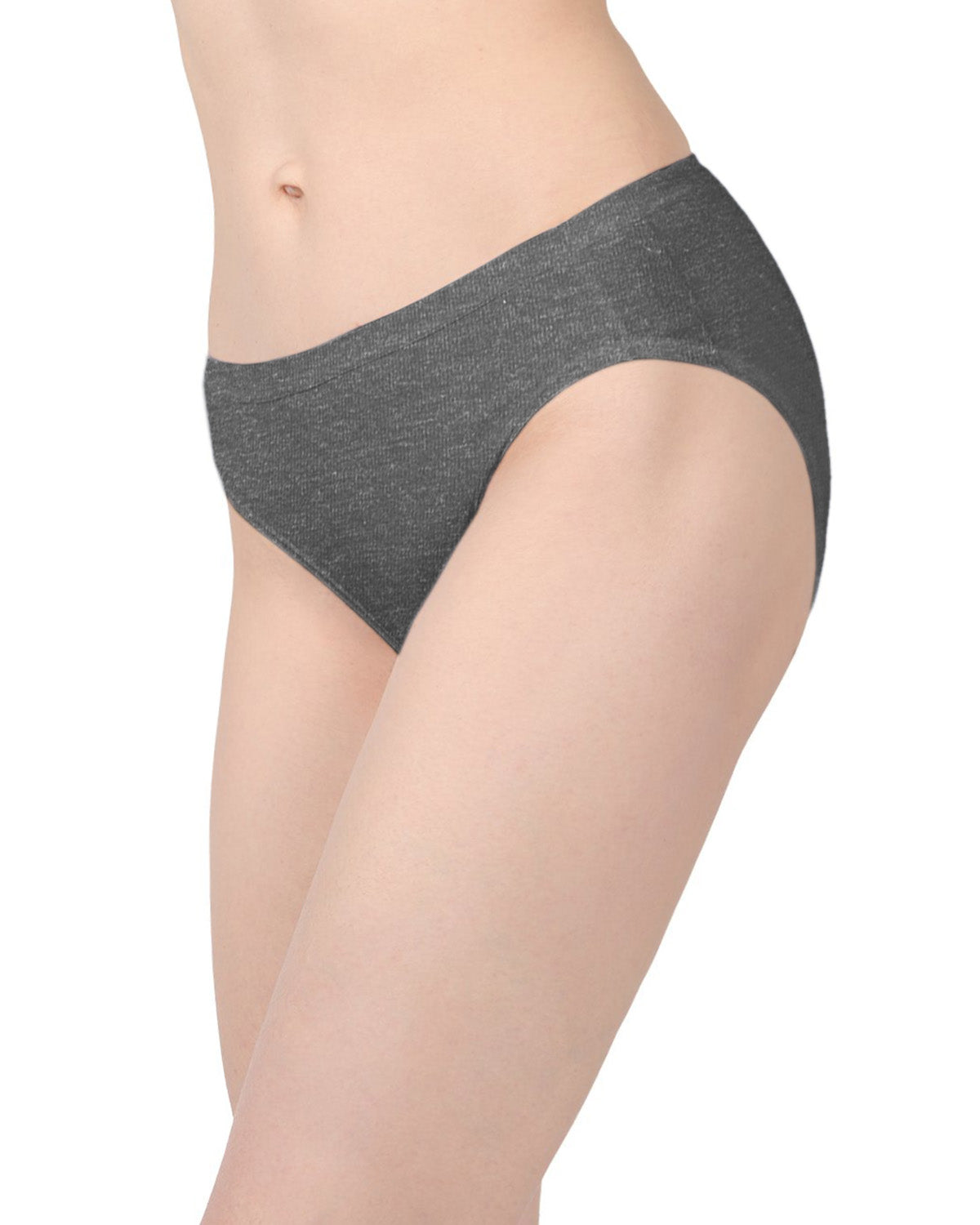 Combed Cotton Basic Hipster Panties 3 Pack : Color: Charcoal Heather