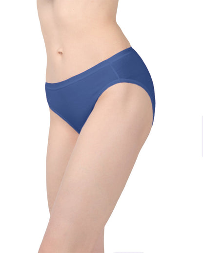 Combed Cotton Basic Hipster Panties 3 Pack : Color: Midnight Blue