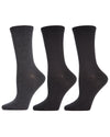 Solid Buttersoft Crew Sock 3 Pack : Color: Black Marled/Black