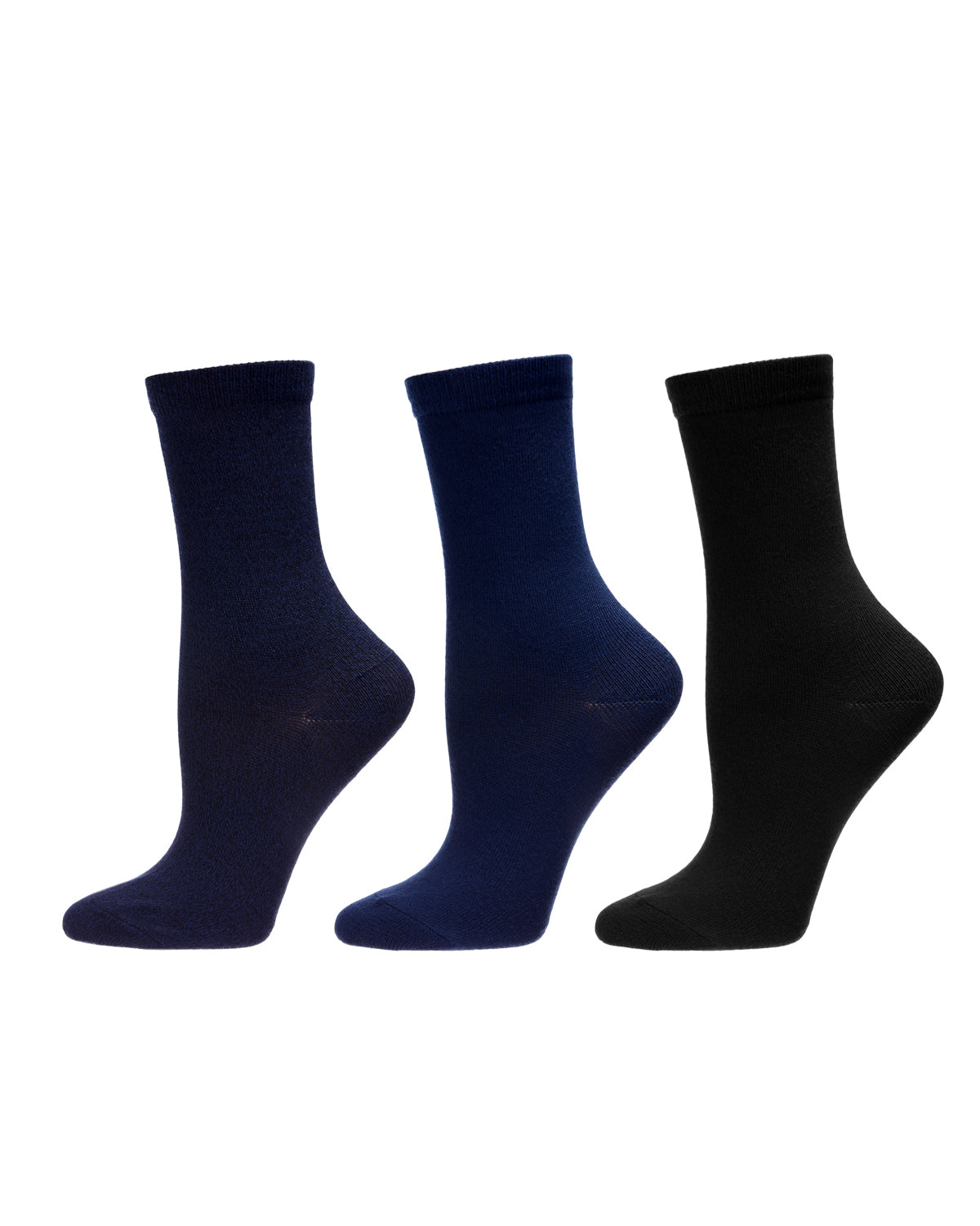 Solid Buttersoft Crew Sock 3 Pack : Color: Navy Marled