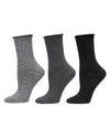 Roll Top Buttersoft Crew 3 Pair Pack : Color: Black Marled/Black