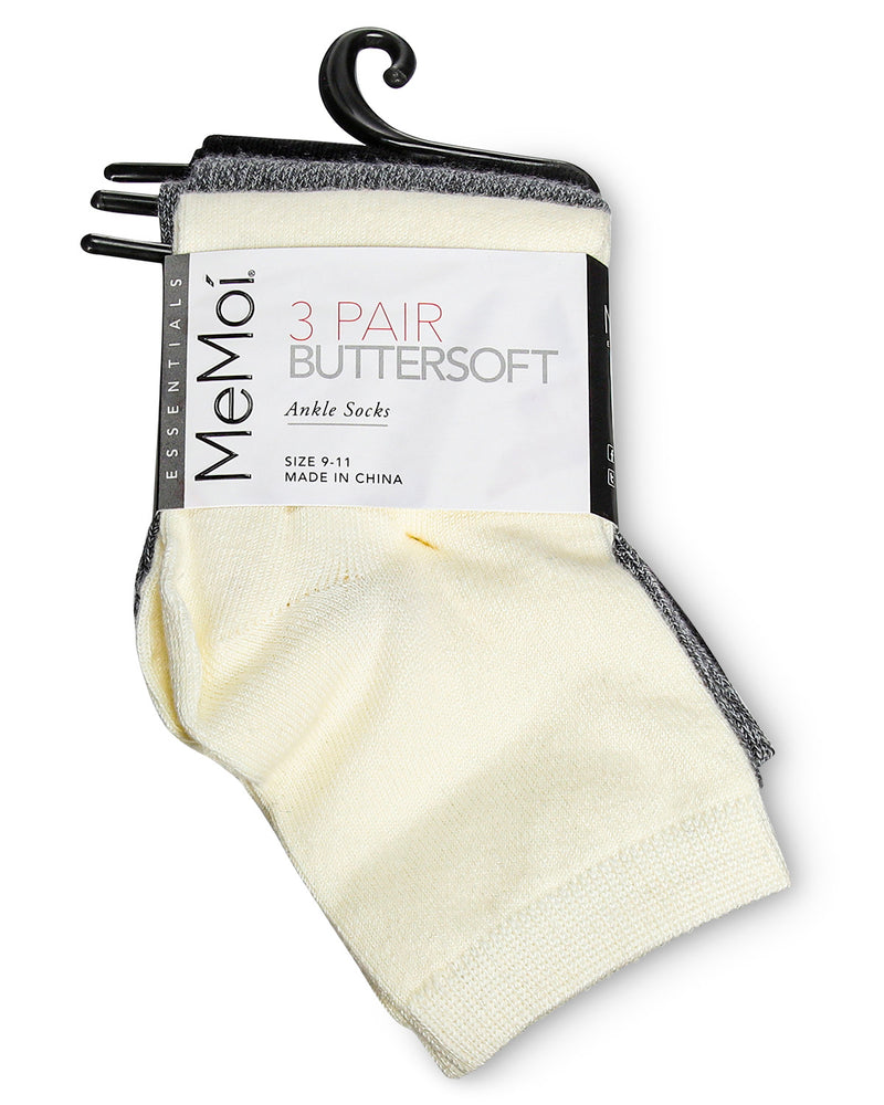 Solid Buttersoft Anklet Sock 3 Pack
