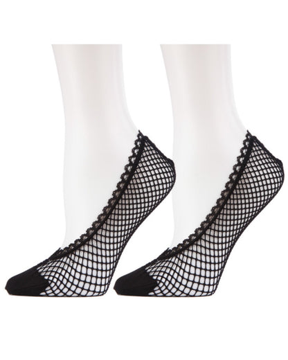 Knit Net Fishnet Sock Liners 2 Pack : Color: Black/Black