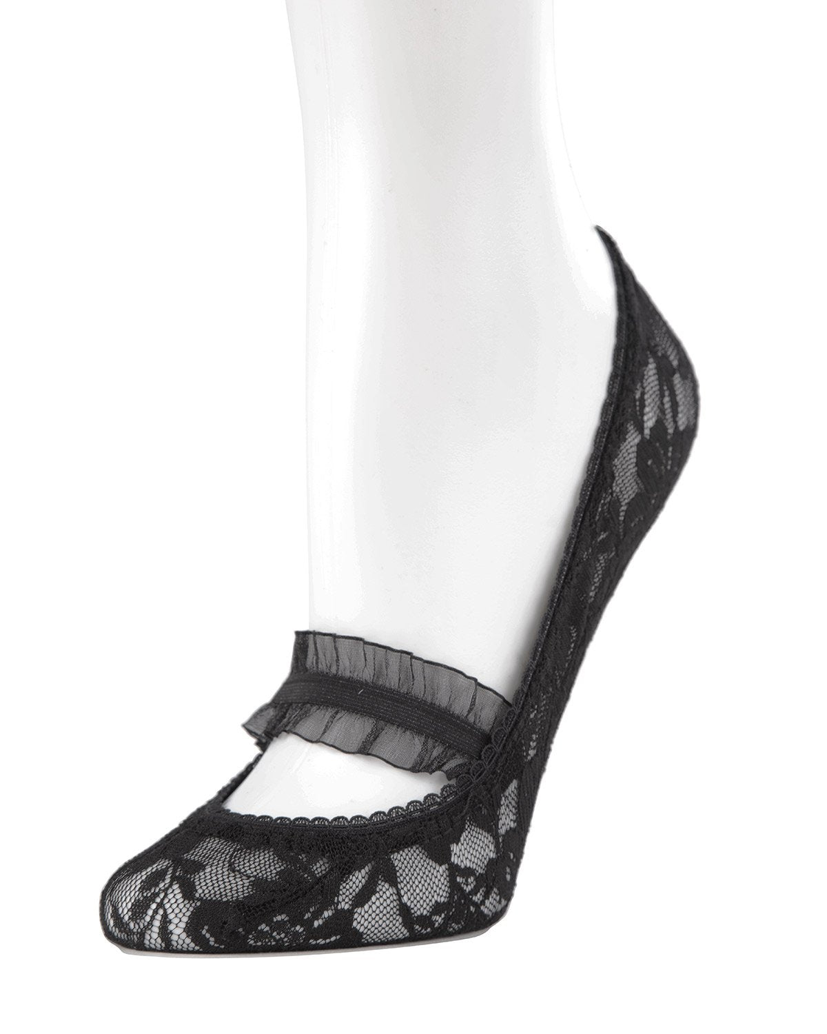 Women's Comfort Lace No Show Liner Socks : Color: Black