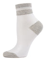 Sheer See-Through Ankle Socks with Striped Cuff : Color: Medium Gray