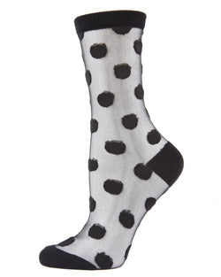 MeMoi Polka Dot Sheer Ankle Socks
