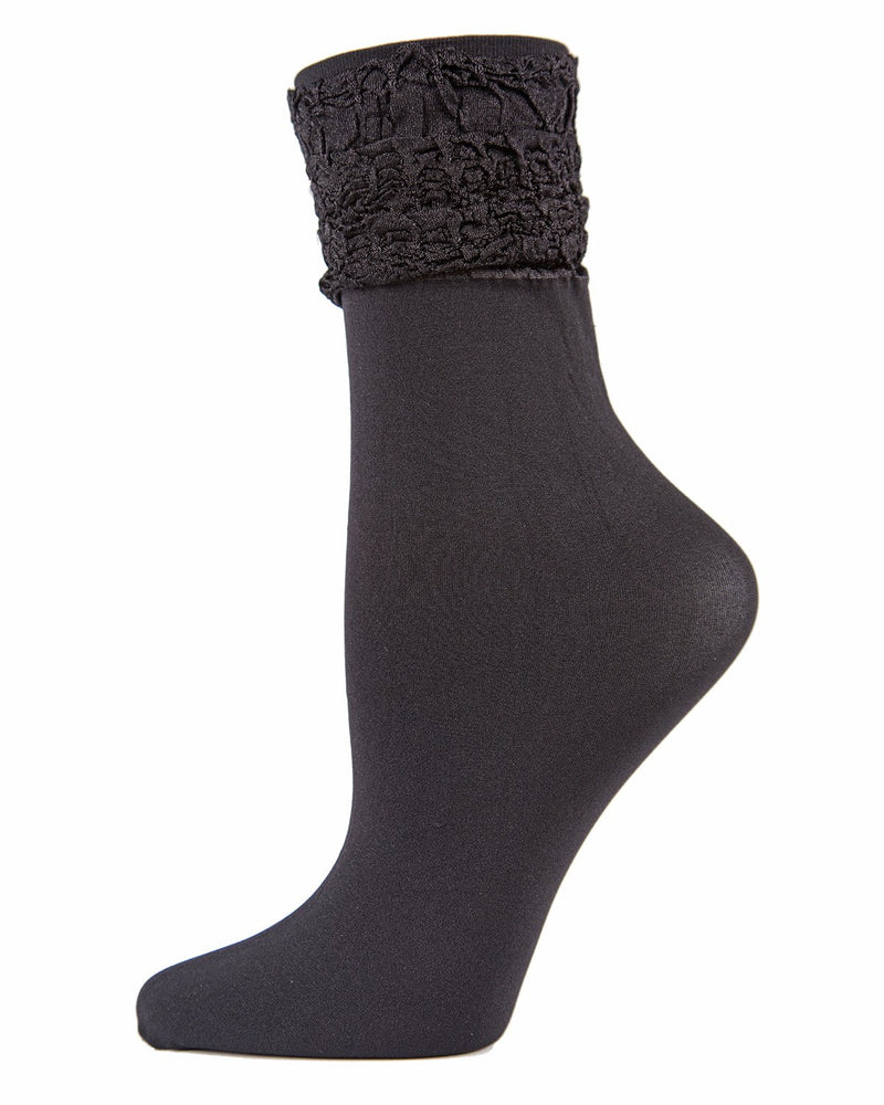 MeMoi Romantic Ruffle Shimmer Ankle Socks