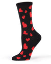 Hearts Aflutter Bamboo Blend Crew Socks : Color: Black