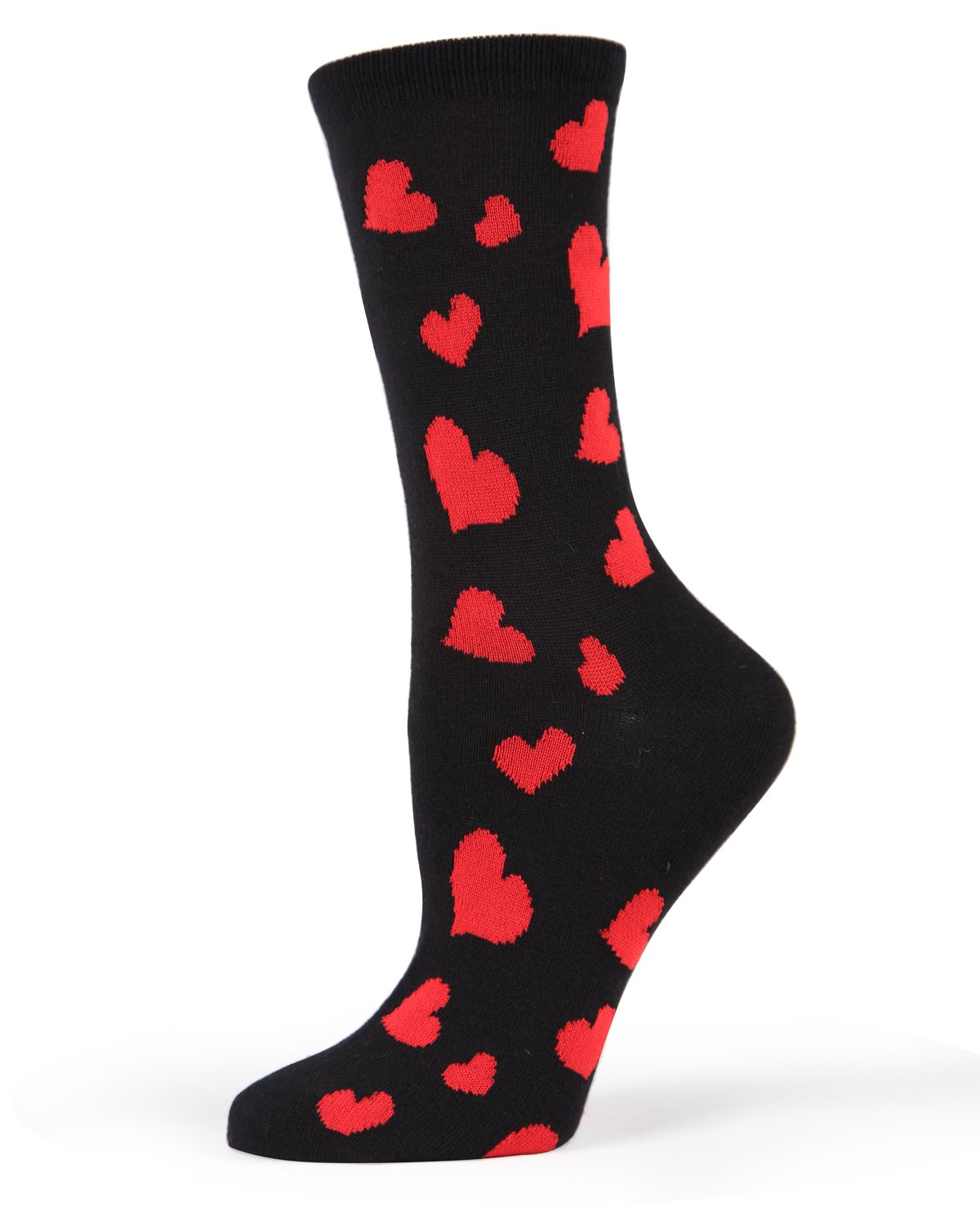 Hearts Aflutter Bamboo Blend Crew Socks : Color: Black