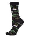 Later Gator Bamboo Blend Crew Socks : Color: Black