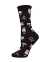 Sweet Treats Cake Bamboo Blend Crew Novelty Socks : Color: Black
