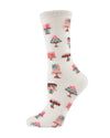 Sweet Treats Cake Bamboo Blend Crew Novelty Socks : Color: Ivory