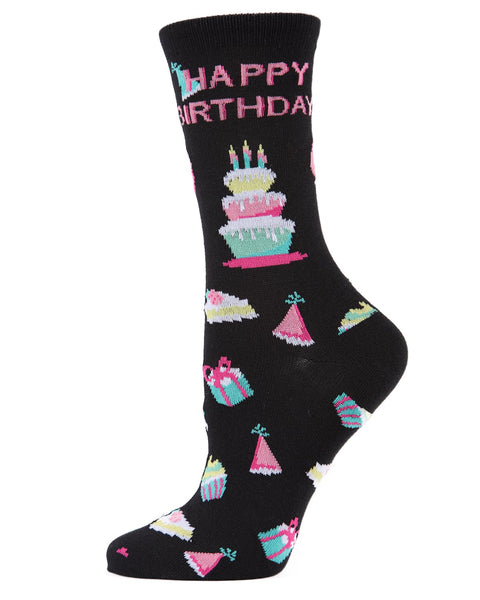 Happy Birthday Bamboo Blend Crew Novelty Socks
