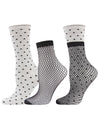 Three-In-One Mix & Match Crew and Fishnet Socks : Color: Medium Gray Heather