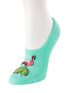 MeMoi Flamingo Terry Slipper Socks