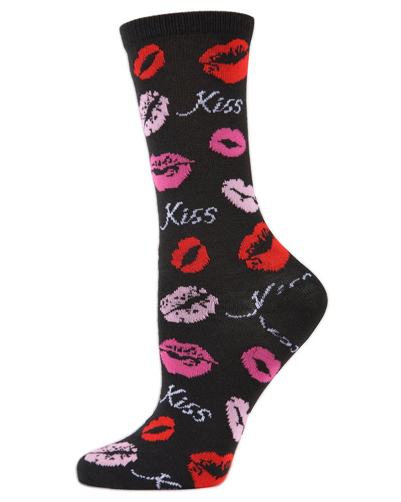 MeMoi Pucker Up Kisses Crew Socks