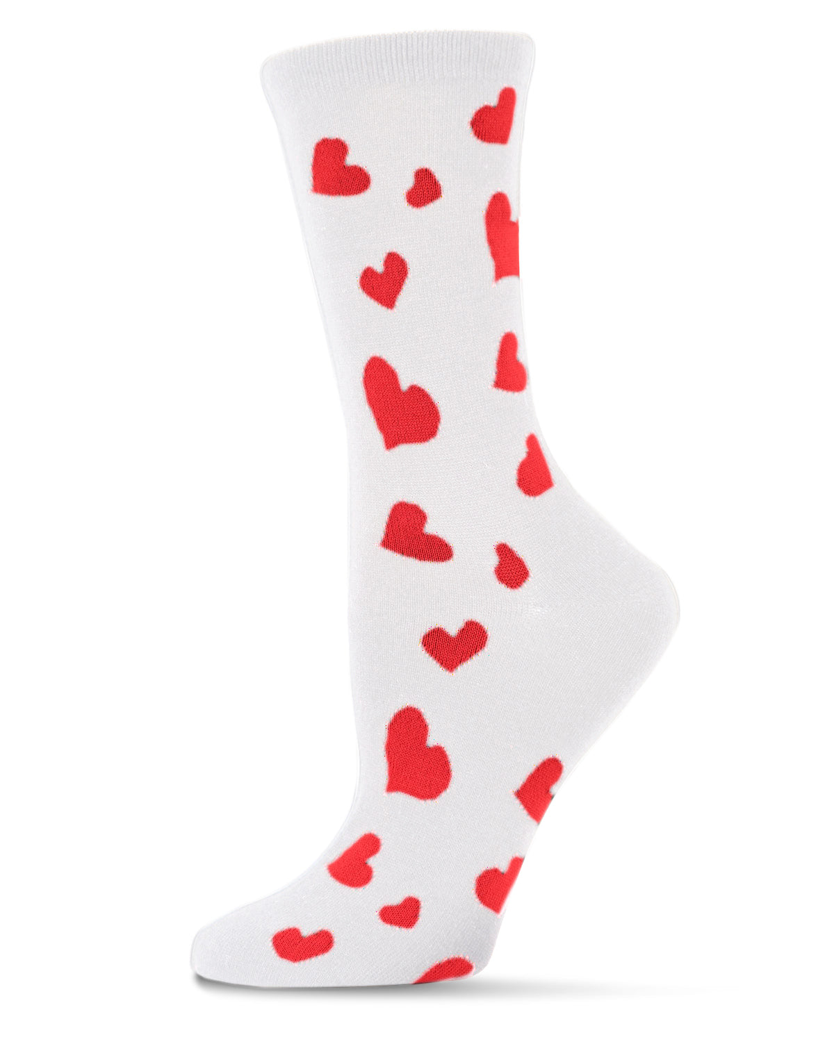 Hearts Aflutter Bamboo Blend Crew Socks : Color: White
