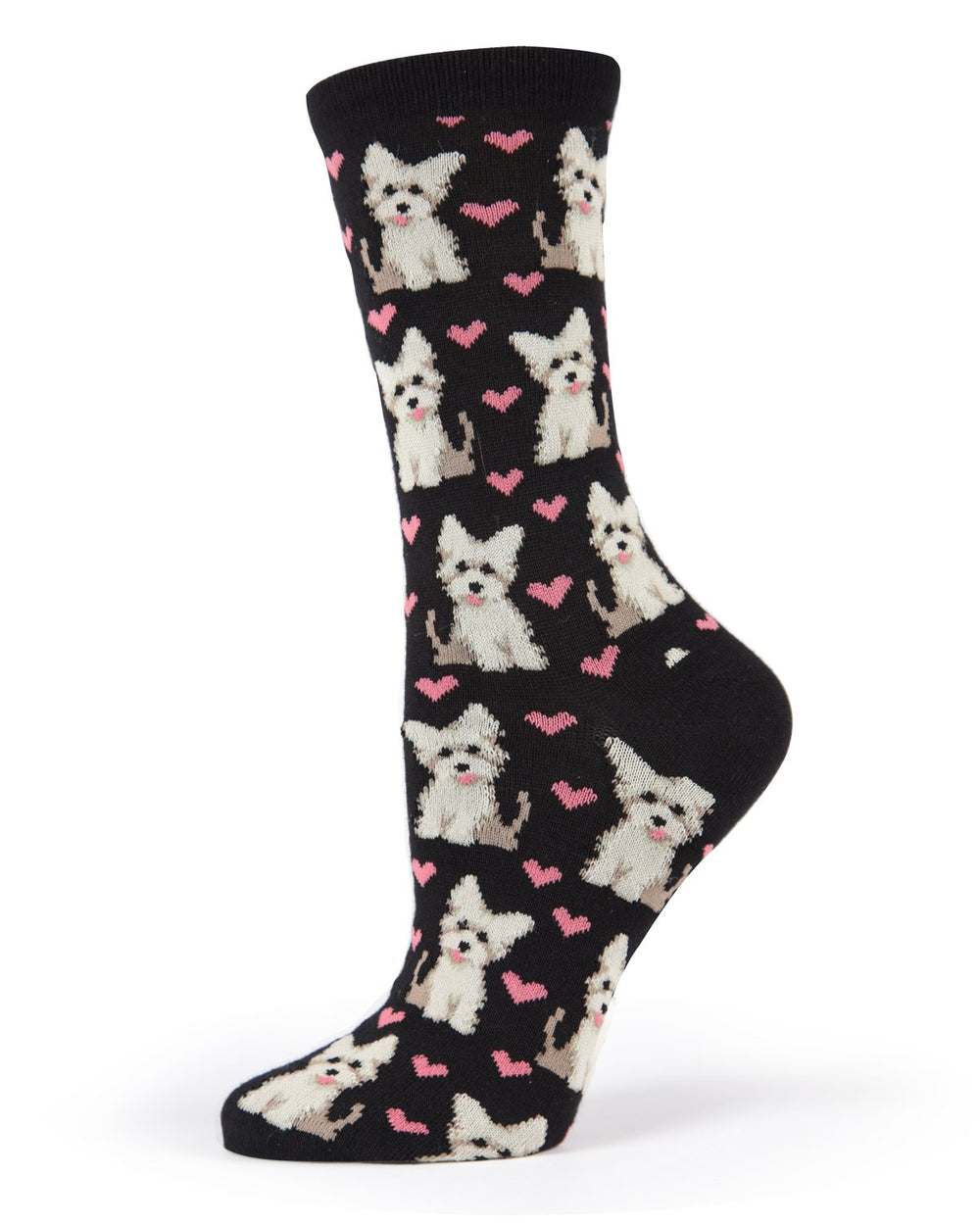 Puppy Love Bamboo Blend Crew Socks : Color: Black
