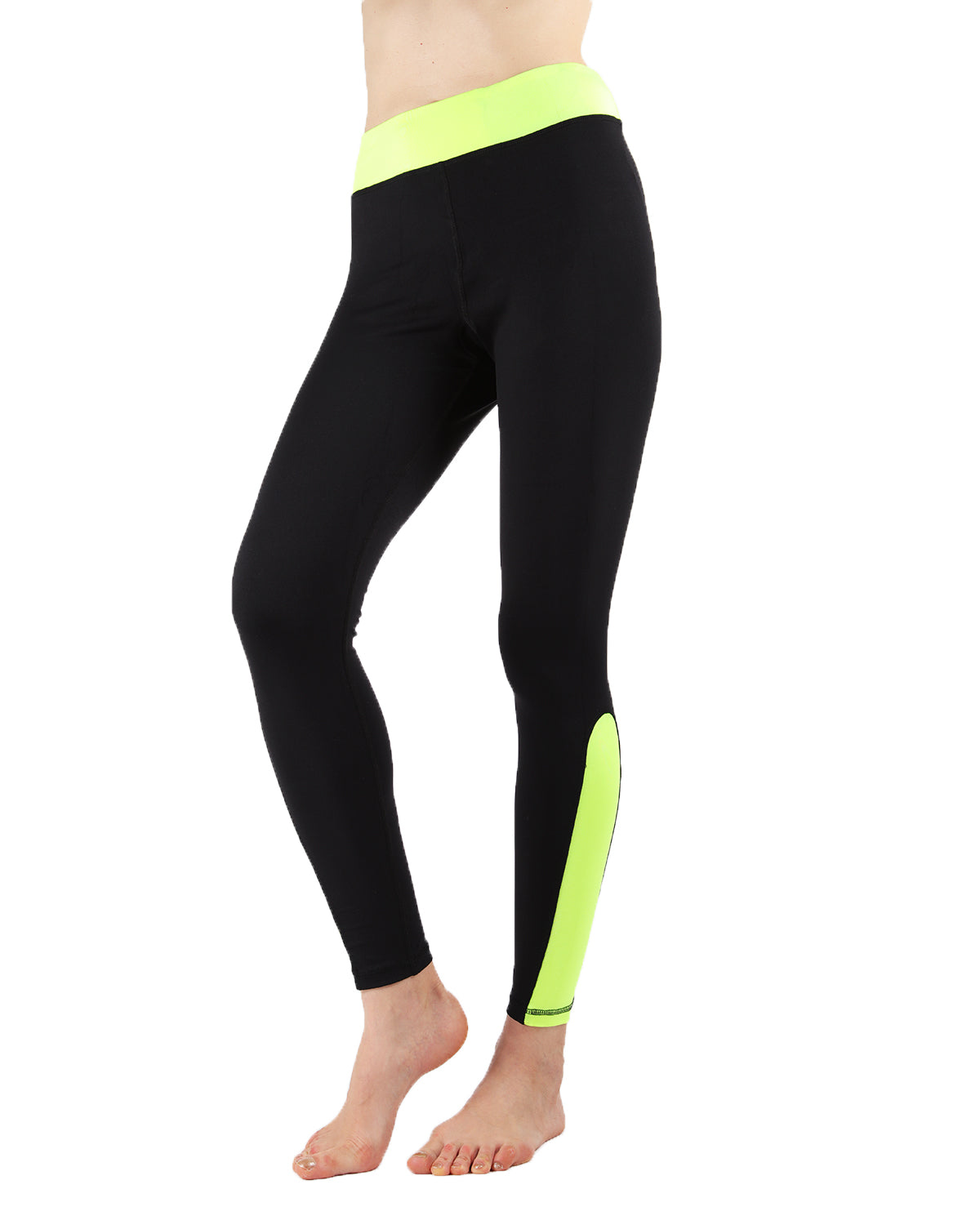 Women's Highlighter Athletic Nylon Leggings : Color: Neon Pink