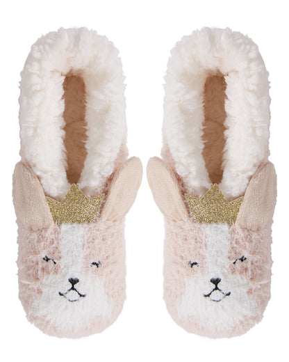 Corgi Critter Plush-Lined Slippers : Color: Tan