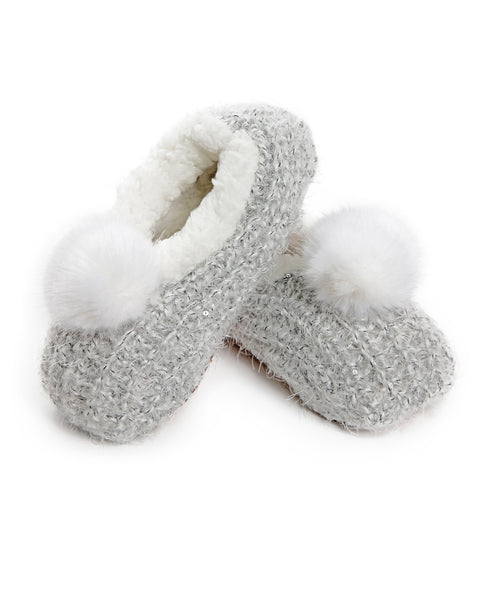 Women's Plush Wispy Pom-Pom Slippers