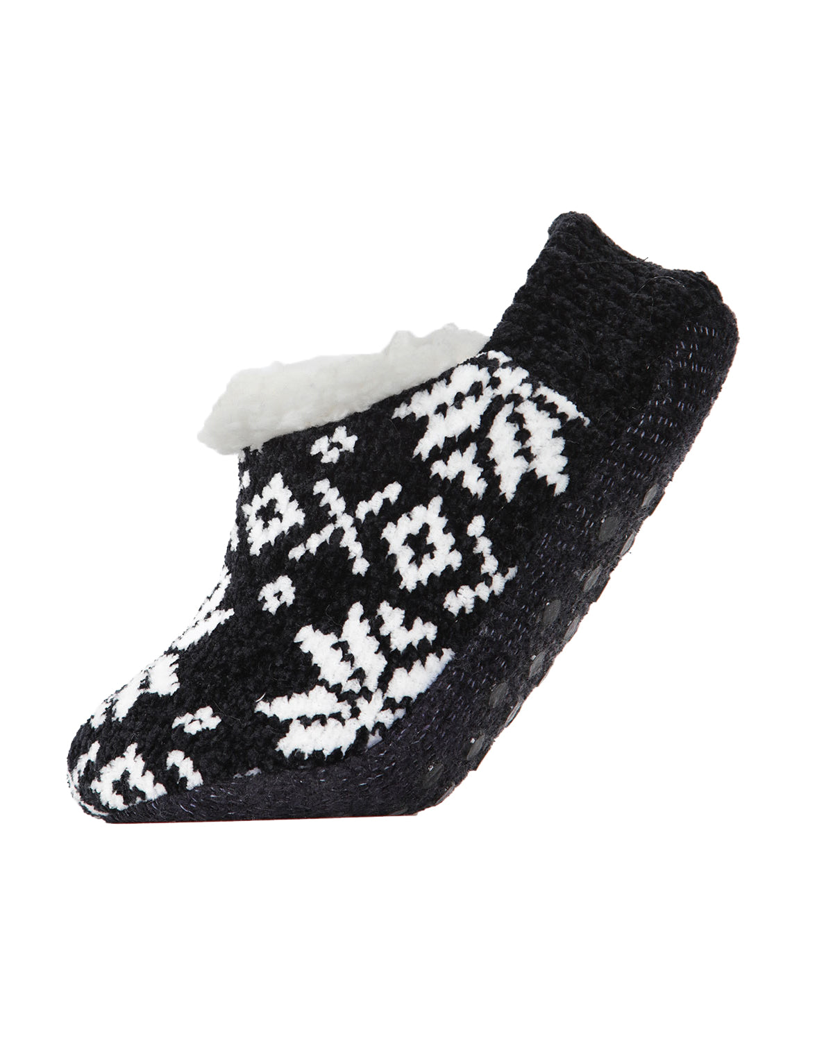 Women's XOXO Nordic Plush Lined Non-Skid Slippers : Color: Black