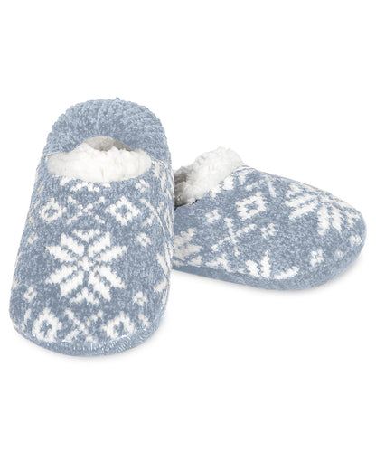 Women's XOXO Nordic Plush Lined Non-Skid Slippers : Color: Denim