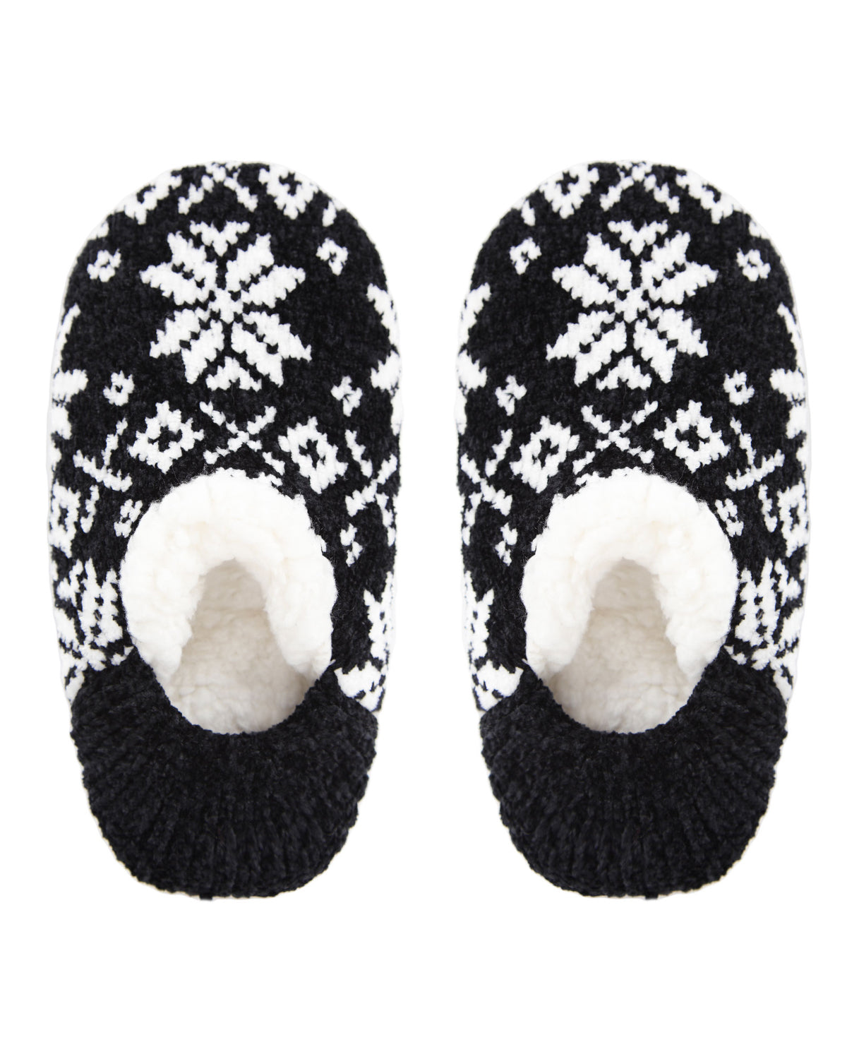 Women's XOXO Nordic Plush Lined Non-Skid Slippers : Color: Black