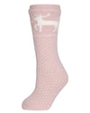Women's Pretty Prancer Polka Dot Plush Lined Slipper Socks : Color: Pink