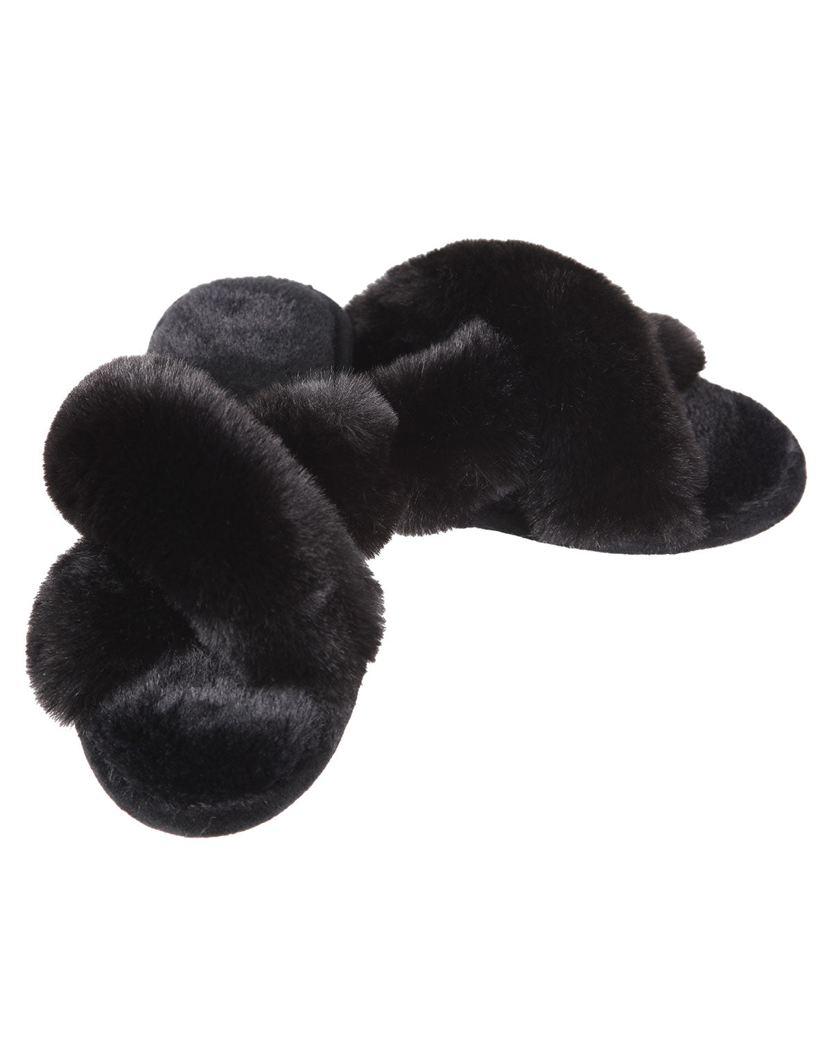 Women's Beverly Faux Fur Memory Foam Plush Slipper : Color: Black
