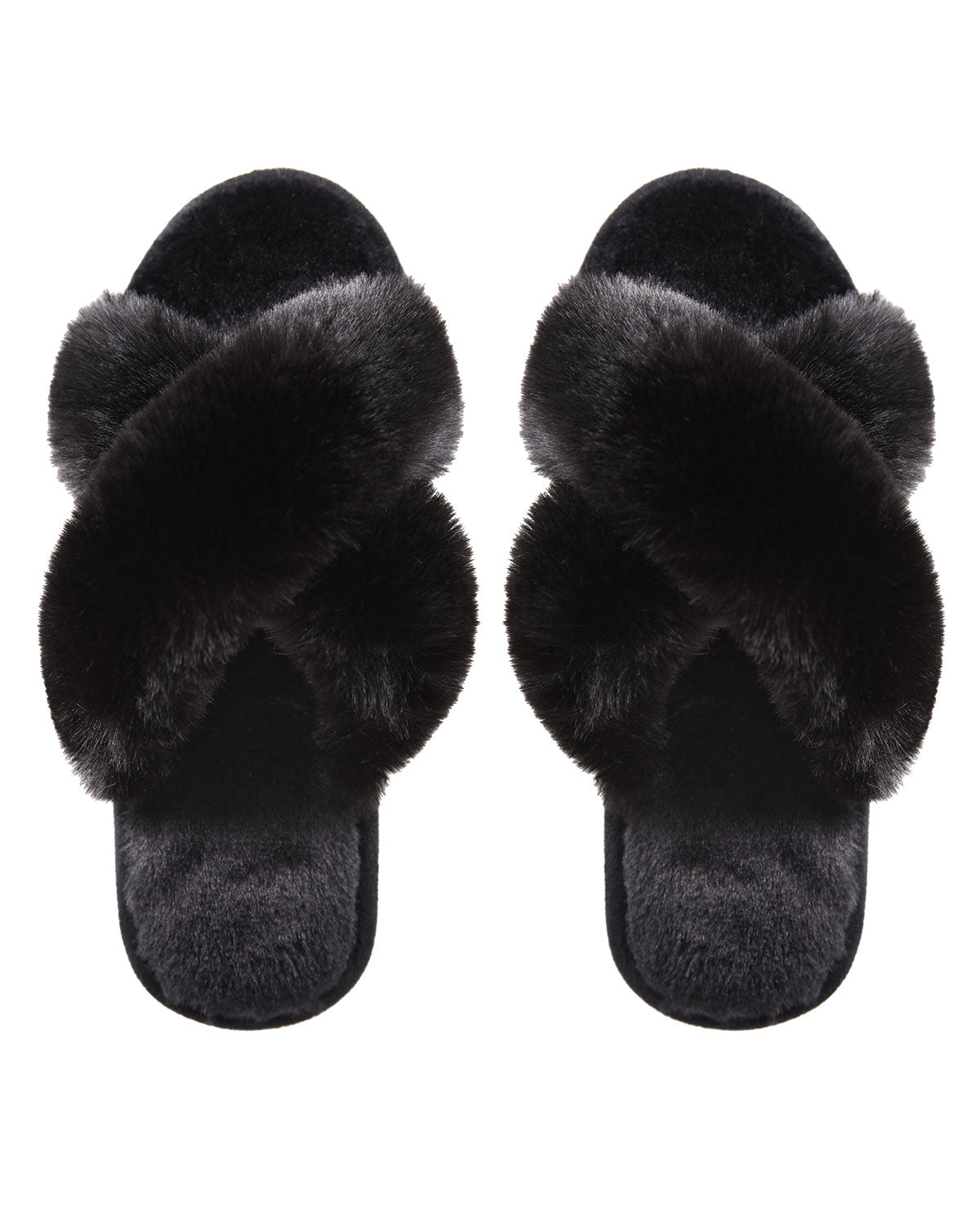 Women's Beverly Faux Fur Memory Foam Plush Slipper : Color: Black