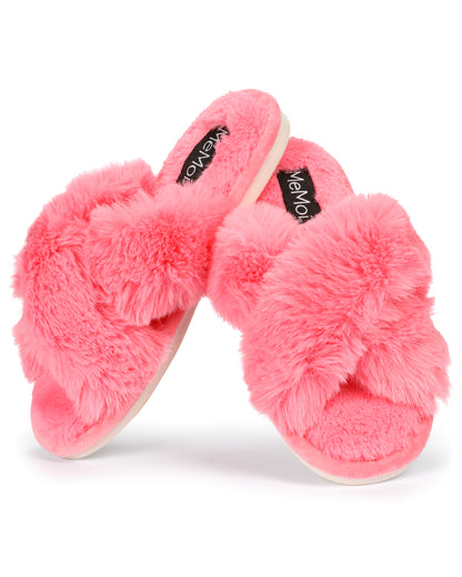 Women's Beverly Faux Fur Memory Foam Plush Slipper : Color: Disco Pink