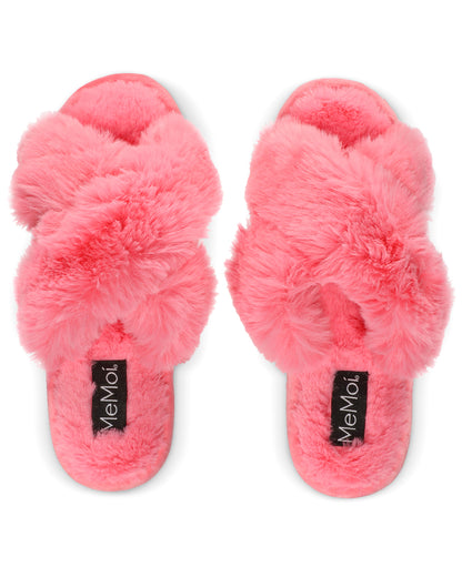 Women's Beverly Faux Fur Memory Foam Plush Slipper : Color: Disco Pink