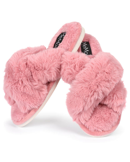 Women's Beverly Faux Fur Memory Foam Plush Slipper : Color: Mauve