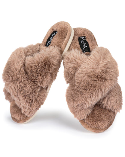 Women's Beverly Faux Fur Memory Foam Plush Slipper : Color: Taupe