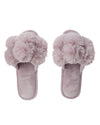 Women's Luxe Pom-Pom Memory Foam Plush Slippers : Color: Lavender