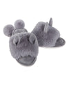 Bunny Hop Pom-Pom Open Toe Plush Slippers : Color: Gray