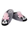 Dog Dame Plush Hard Sole Slippers : Color: Gray