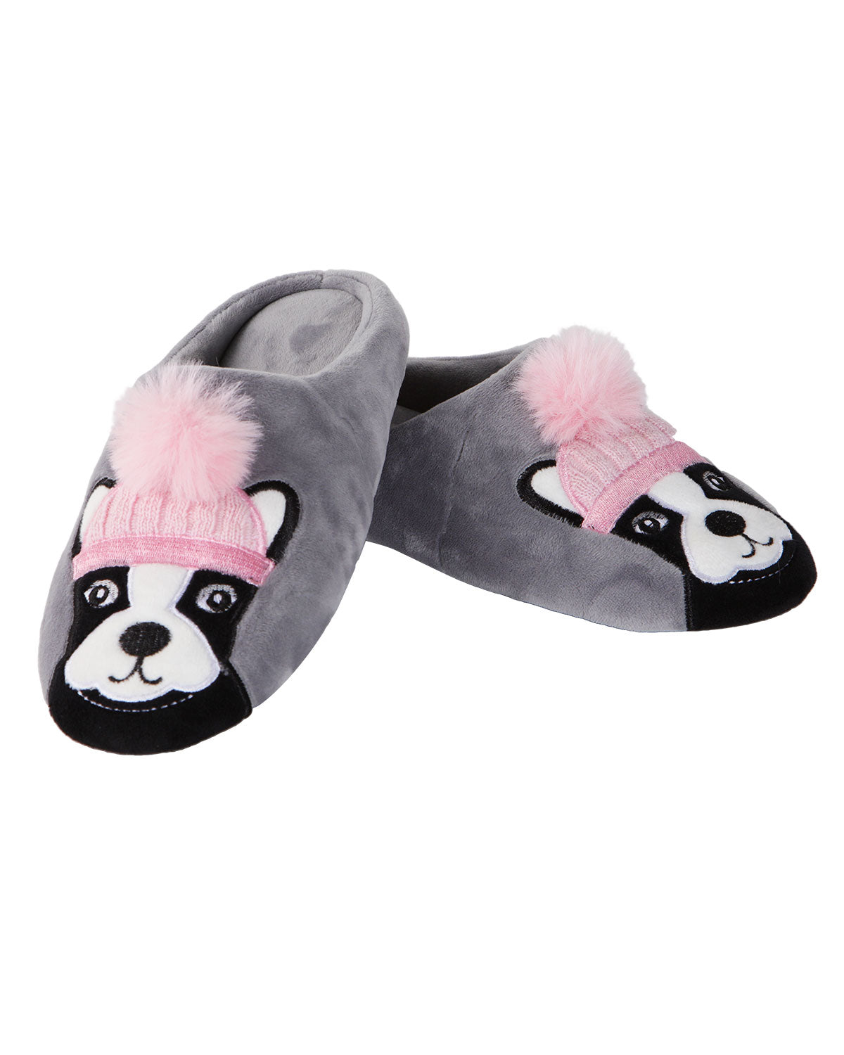 Dog Dame Plush Hard Sole Slippers : Color: Gray