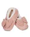 Women's Precious Pearls Chenille Bow Accent Sherpa-Lined Slippers : Color: Blush