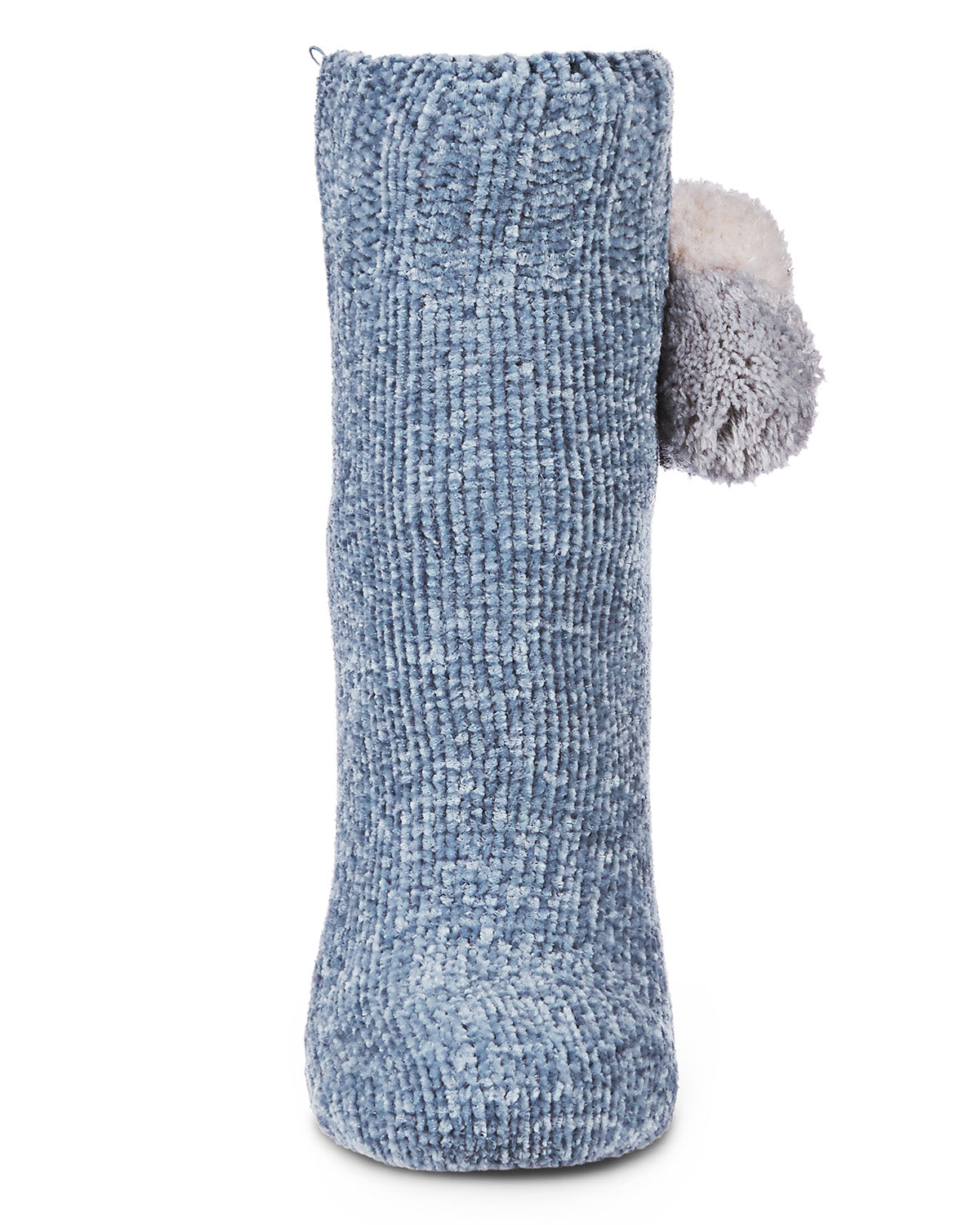 Women's Cozy Pom Pom PLush-Lined Slipper Sock Shorties : Color: Denim