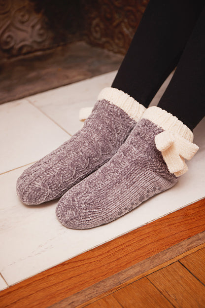 Women's Cozy Ballerina Plush Lined Slipper Sock Shorties : Color: Medium Gray Heather
