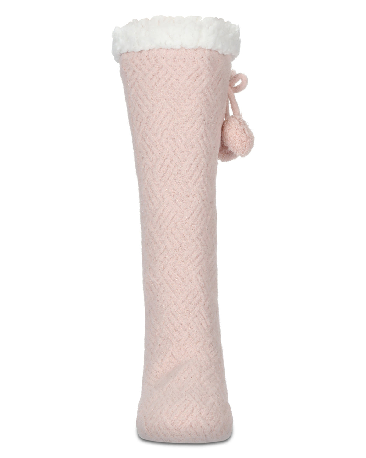 Women's Pair of Poms Plush-Lined Slipper Socks : Color: Pink