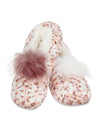 Speckled Chenille Interchangeable Pom Pom Slippers : Color: Pink