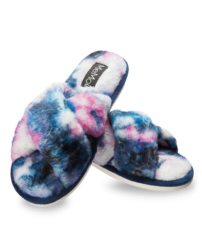 Stardust Tie Dye Plush Slippers : Color: Multi