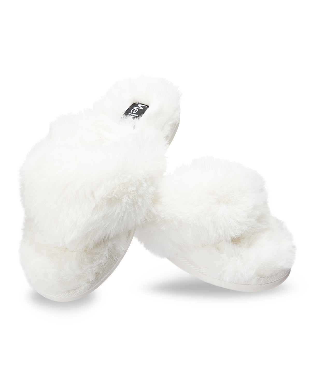 Women's Fuzzy Plush Thong Slippers : Color: Ivory