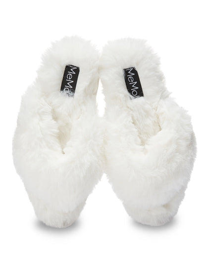 Women's Fuzzy Plush Thong Slippers : Color: Gray