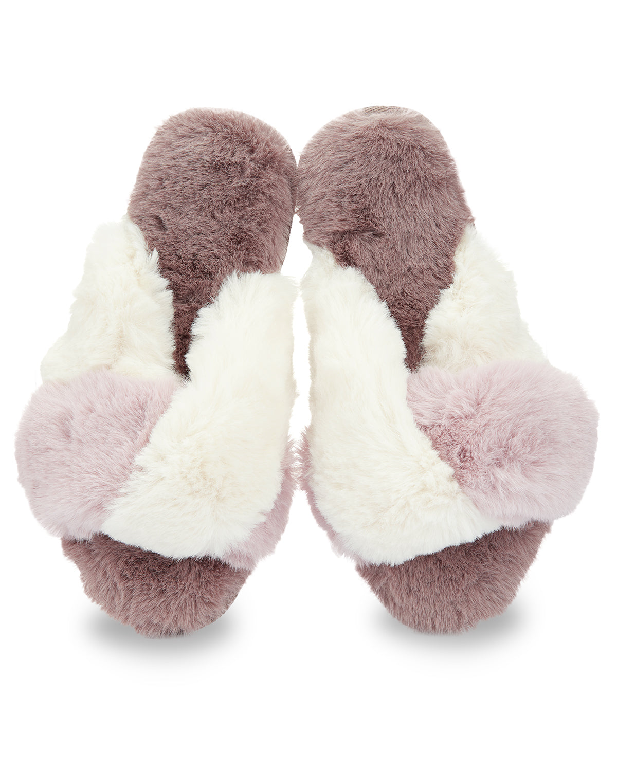 The Rita Plush Open-Toe Slippers : Color: Taupe