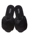 The Bette Plush Open-Toe Slipper : Color: Black